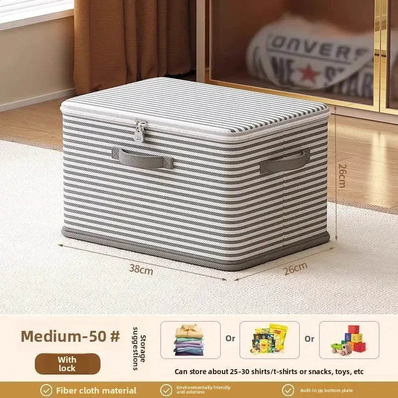 Lockable storage box, used for organizing clothes, blankets, toys in wardrobes, foldable password storage box from PriceLows™