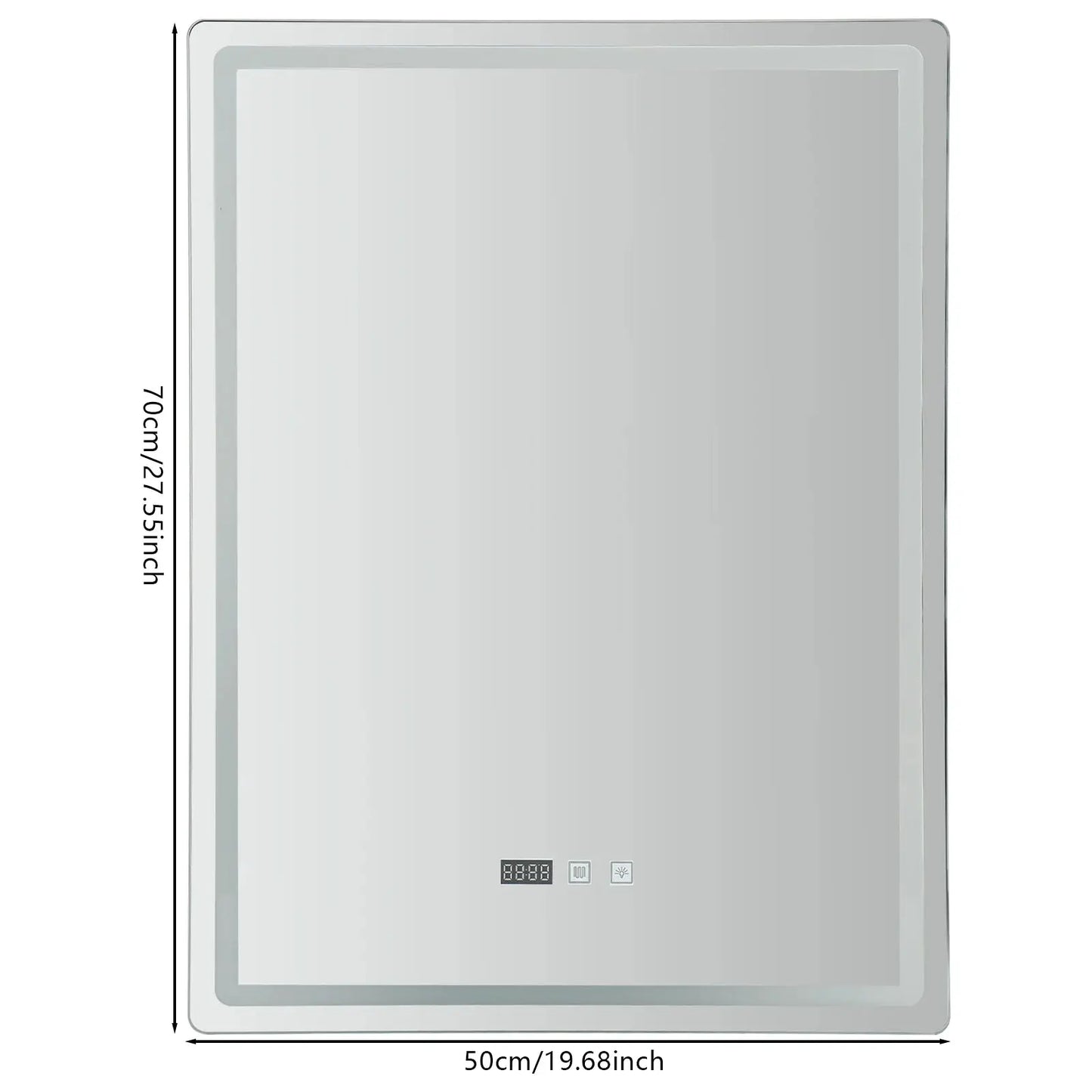 Led Bathroom Mirror Wall Mounted Anti Fog Lighted Smart Vanity Mirror with Time & Temperature Display from PriceLows™