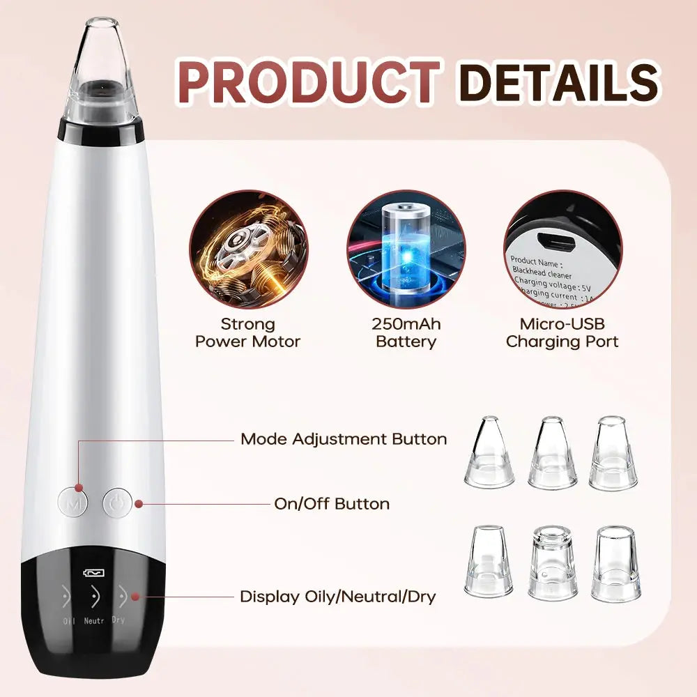 Electric Blackhead Remover Vacuum Acne Cleaner Black Spots Removal Facial Deep Cleansing Pore Cleaner Machine Skin Care Tools from PriceLows™