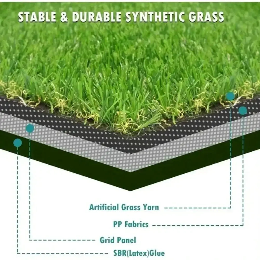 3.3FTx32.3FT Artificial Grass Turf-0.8"Indoor/Outdoor Synthetic Fake Grass,Astroturf for Garden Yard, Artificial Grass from PriceLows™