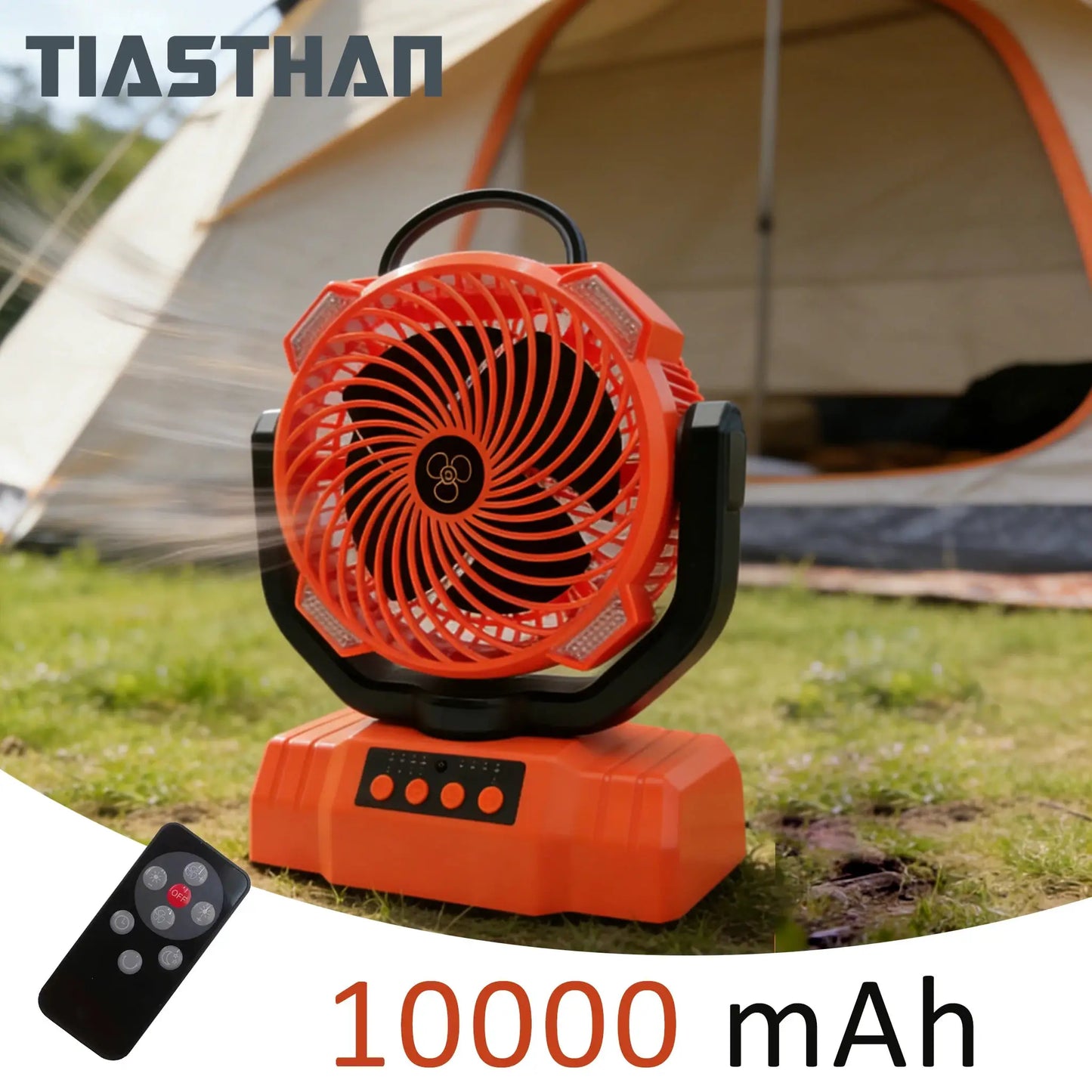 50000mAh Portable Camping Fan with Remote Contral 4 Wind Speeds Fast Charging for Outdoor Fishing Travel Cooling Electric Fan from PriceLows™