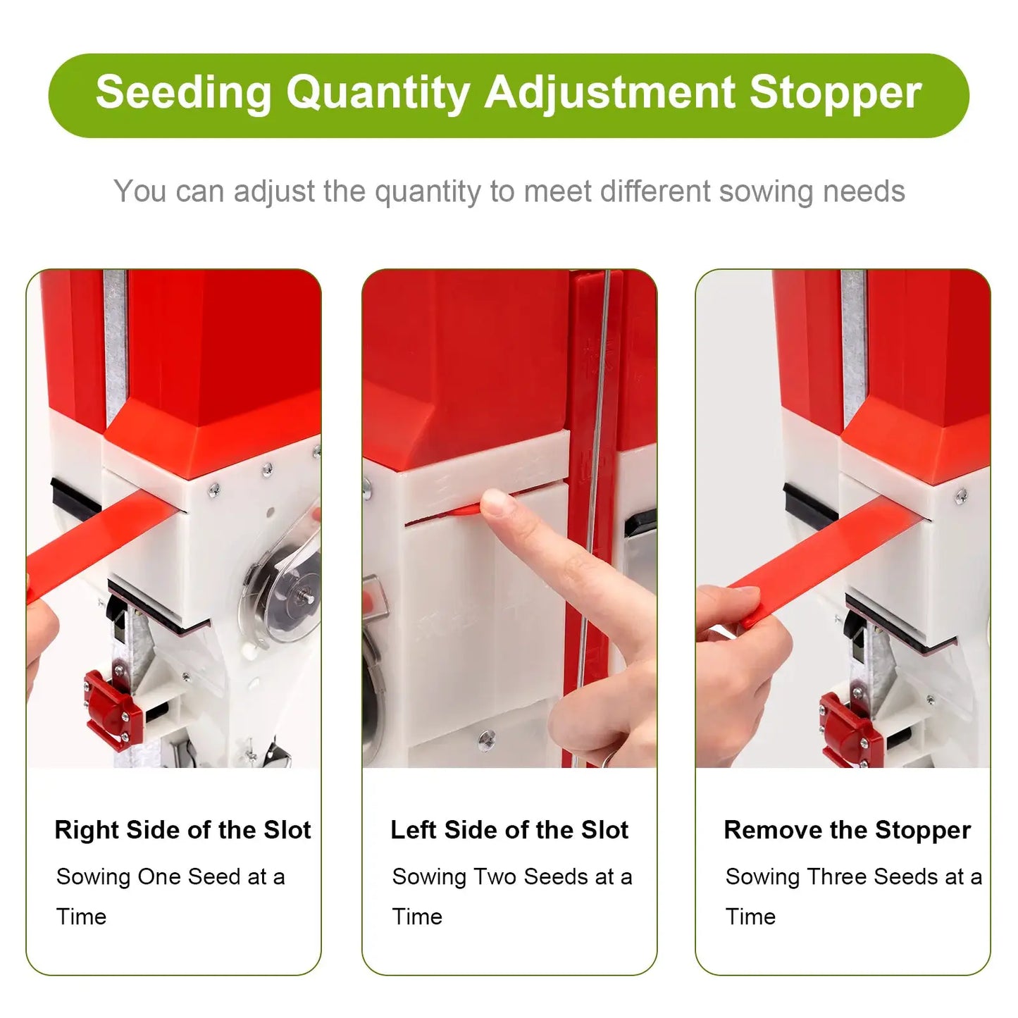 1-3 Seeds Adjustable Double-Cylinder Seeding&Fertilizing Machine Kit Handheld Standing Seeder with 5 Molds from PriceLows™