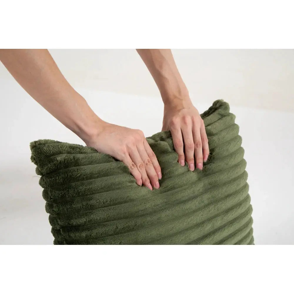 Sofa | Corduroy Upholstery | Includes 2 Lumbar Pillows | Green from PriceLows™