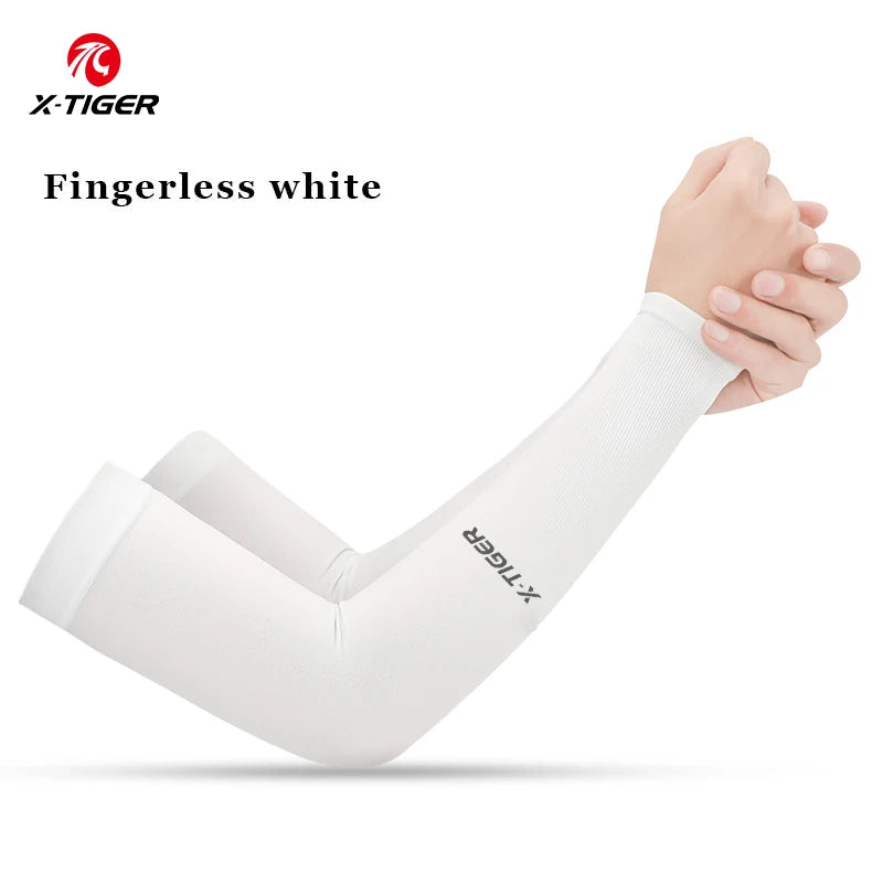 Sports Arm Sleeves | Ice Silk Cooling | UPF 50+ Protection | Pair