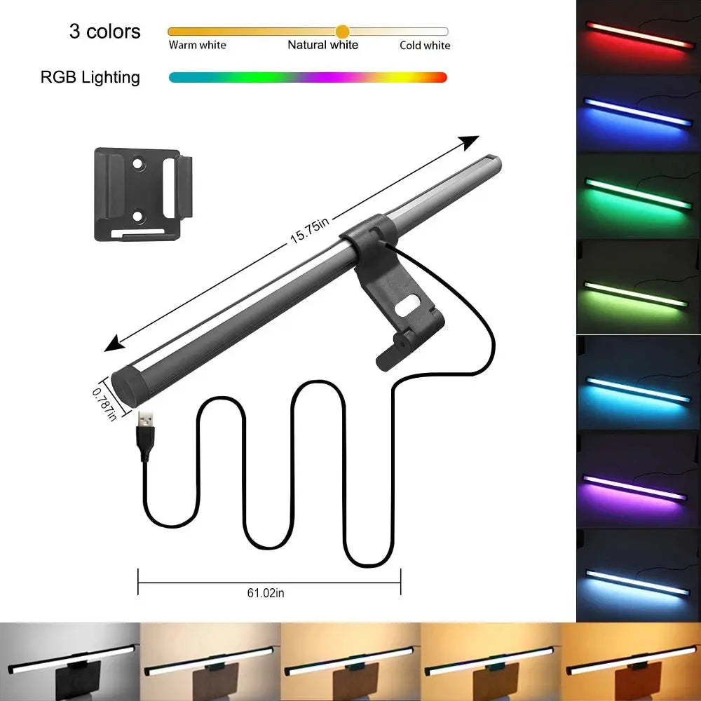 Dimming Lighting Computer Monitor Screen Light Bar LED Desk Lamp Monitor Light Bar Eye-Care Stepless Table Lamp for Work Gaming from PriceLows™