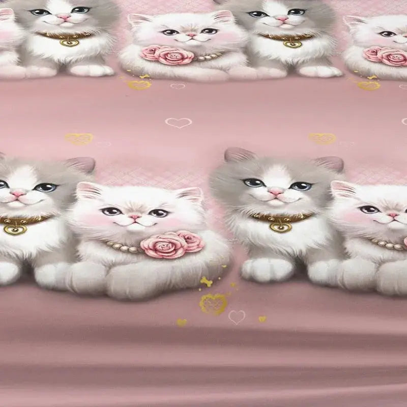 1 Cartoon Cute animal Cat printed matte Fitted Sheet, bedroom printed bed cover, bedding (excluding pillowcases) from PriceLows™