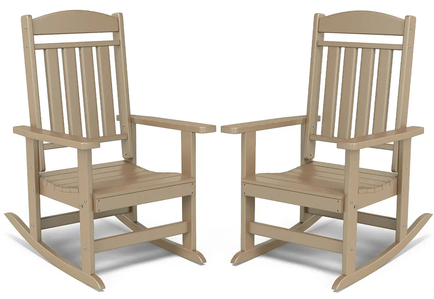 FOOWIN 2pcs Oversized High Back Outdoor Patio Rocking Chair All Weather HDPE Porch Rocker Adult Garden Lawn Indoor from PriceLows™