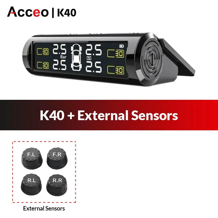 USB/Solar TPMS Wireless Tire Pressure Monitoring 4 Sensors Car Tire Temperature Tire Pressure Monitor Safety Alarm from PriceLows™