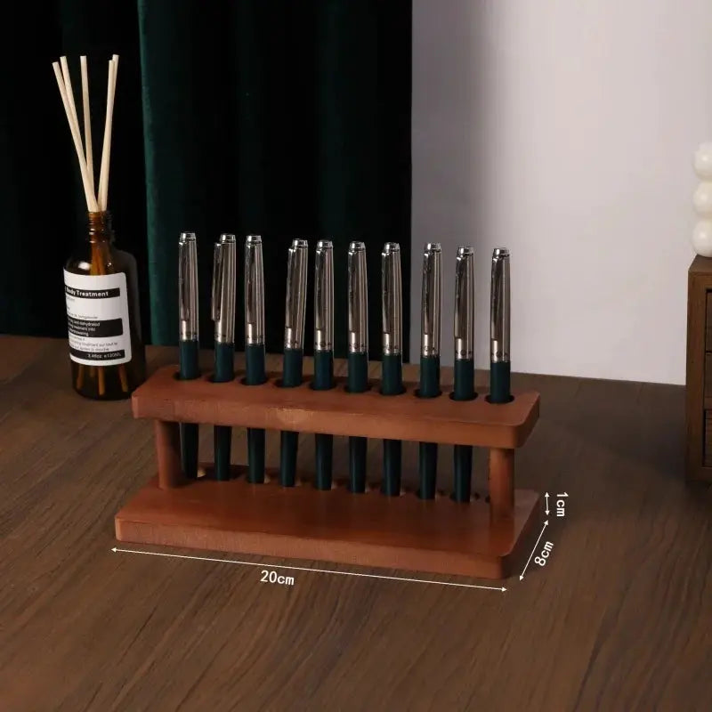 1PC Walnut Wood Multifunction Desk Organizer - Pen Holder, Phone Stand & Storage Solution for Office and School from PriceLows™
