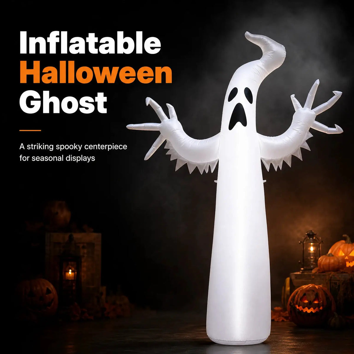 Inflatable Halloween Ghost | Pvc Outdoor Panel | Weather Resistant Finish | Large