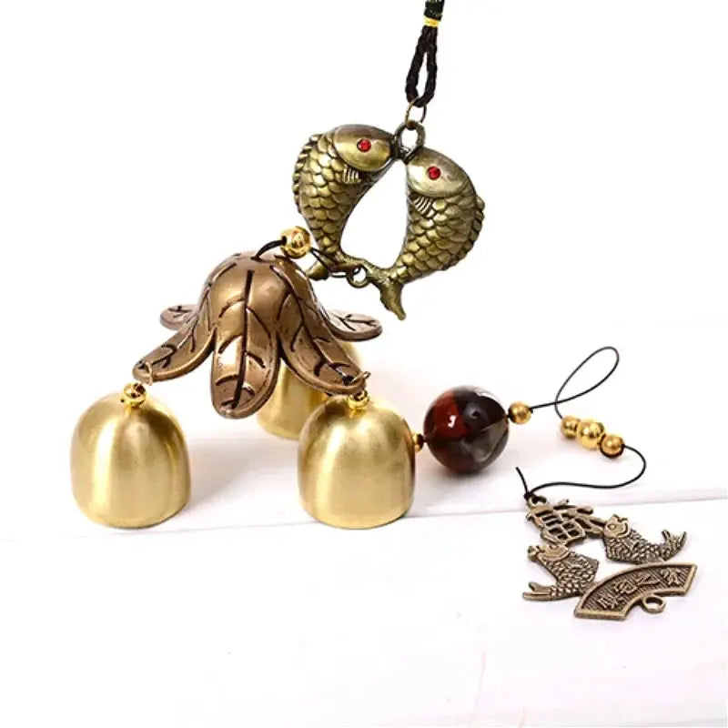 1Pcs Garden Courtyard Antique Style Copper Wind Chime Outdoor Home Decoration Metal Hanging Decoration Outdoor Lucky Metal Bell from PriceLows™