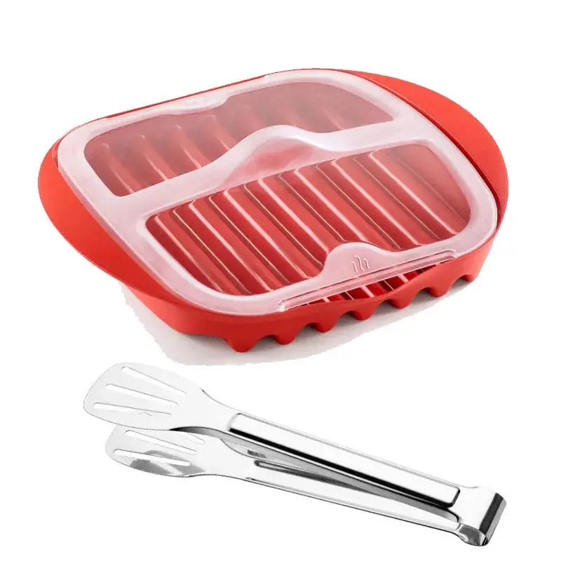 Microwave Bacon Tray | Nonstick Surface | Splatter Lid | 1 Count Or 3 Count