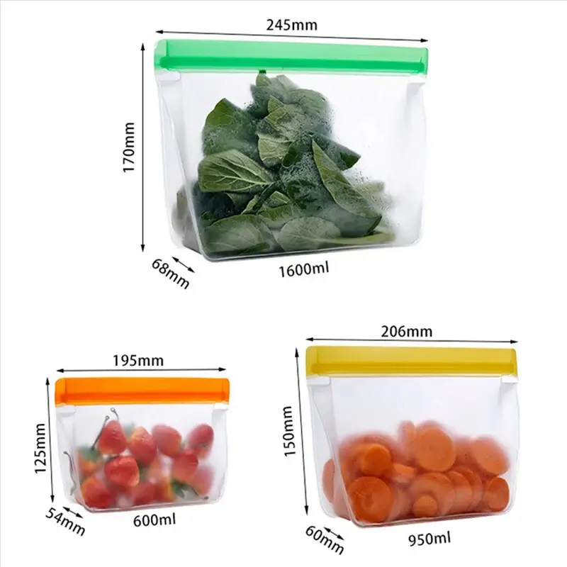 Reusable Gallon Bags | Sealable Leak Proof | BPA Free | 1 Gallon