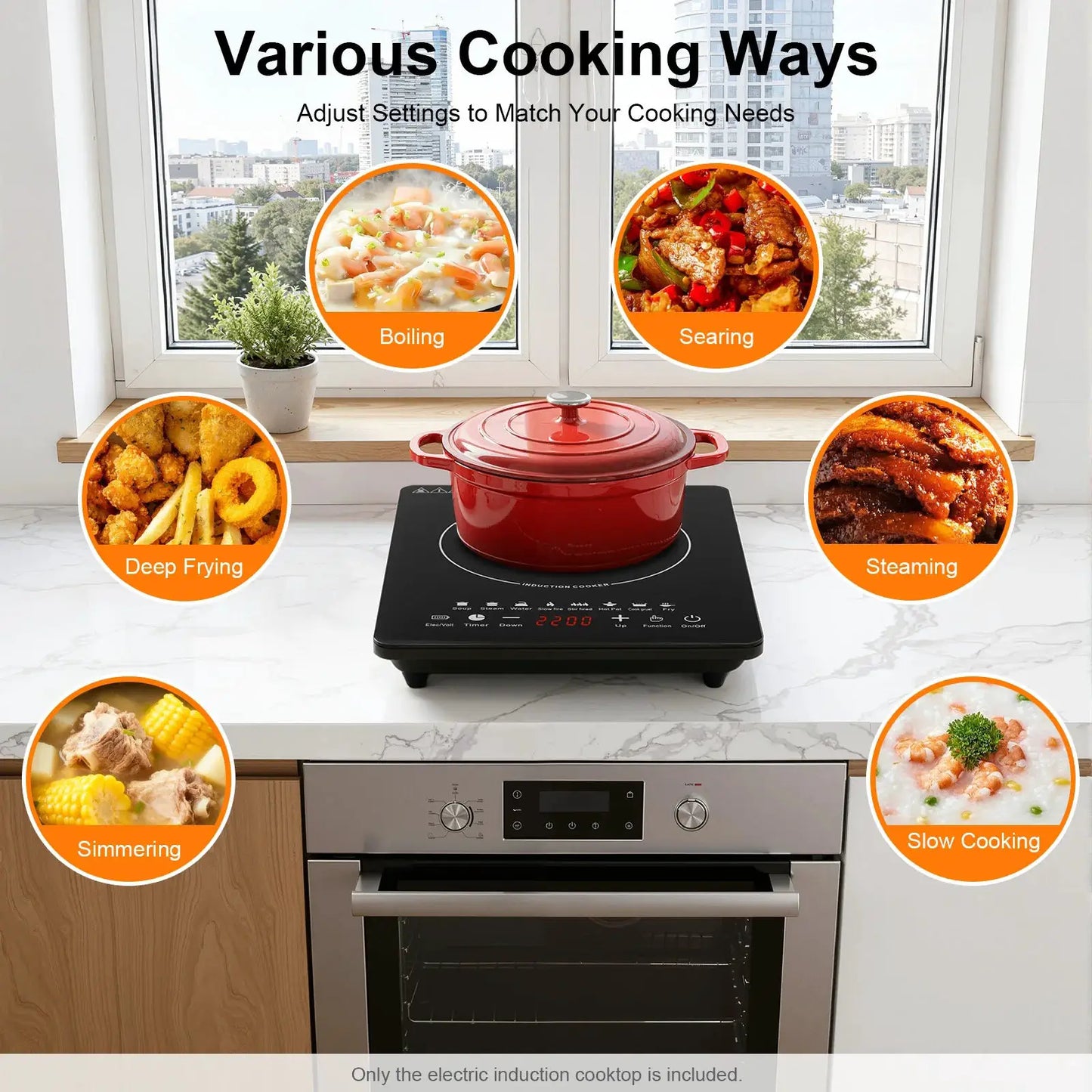 Induction Cooktop | 750W | 8 Power Levels | Portable Stove For Home And RVs