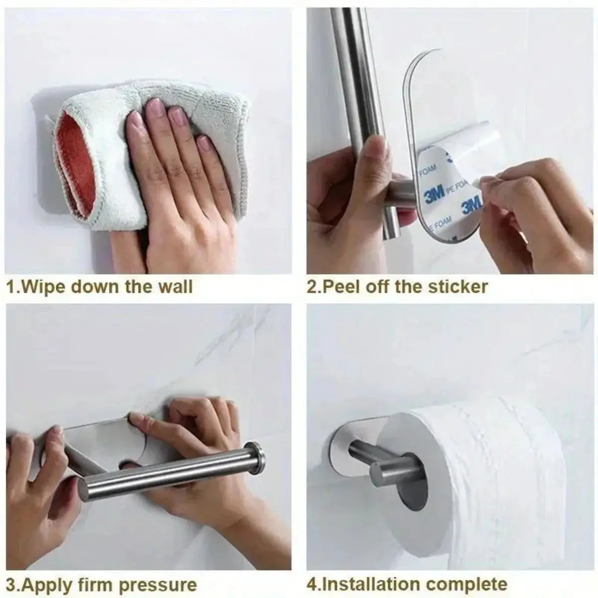 Adhesive Paper Towel Holder, No Drilling Wall Mount Kitchen Roll Dispenser, Stainless Steel Under Cabinet Towel Rack for Kitchen, Bathroom from PriceLows™