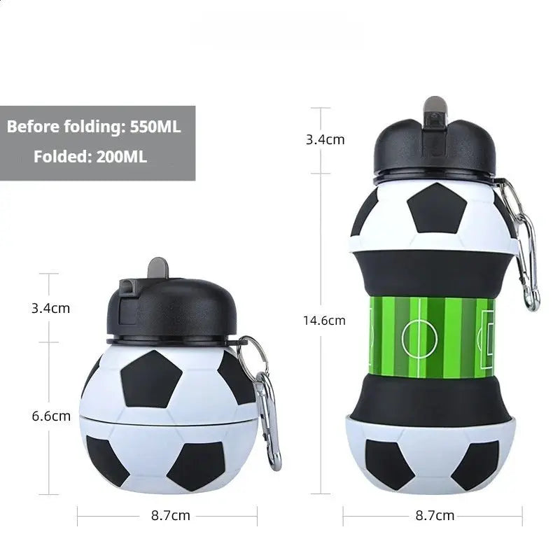 Football Silicone Collapsible Cup Drop-proof Portable Folding Water Bottle Leak-proof Kids Sports Travel Mug BPA Free from PriceLows™