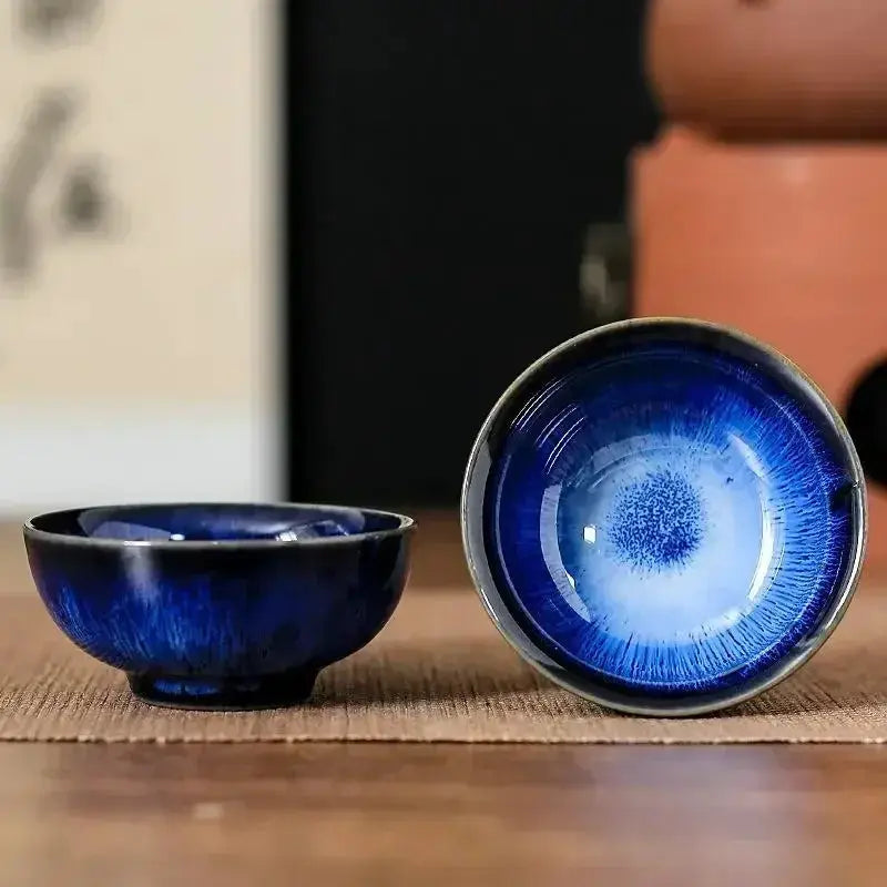 1pc Multicolor Kiln Fambe Porcelain Tea Cup Large Kung Fu Temmoku Glaze Ceramics Japanese Master Teacup Retro Single Tea Cups from PriceLows™