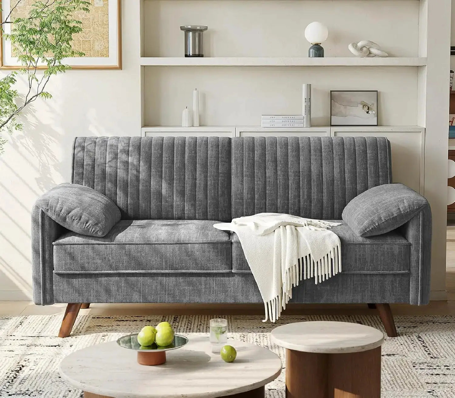 Chenille Loveseat Sofa | 64.5 Inch Length | Deep Seat Arms | Customized from PriceLows™