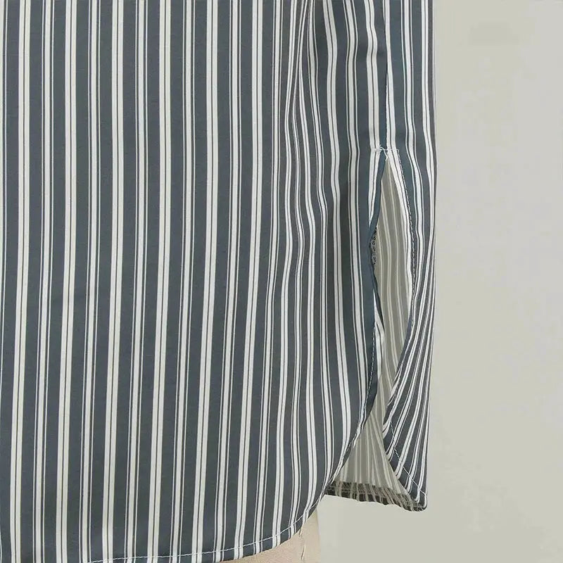 Men Short Sleeve Robe | Striped Polyester | V Neck Pattern | S-3XL Sizes