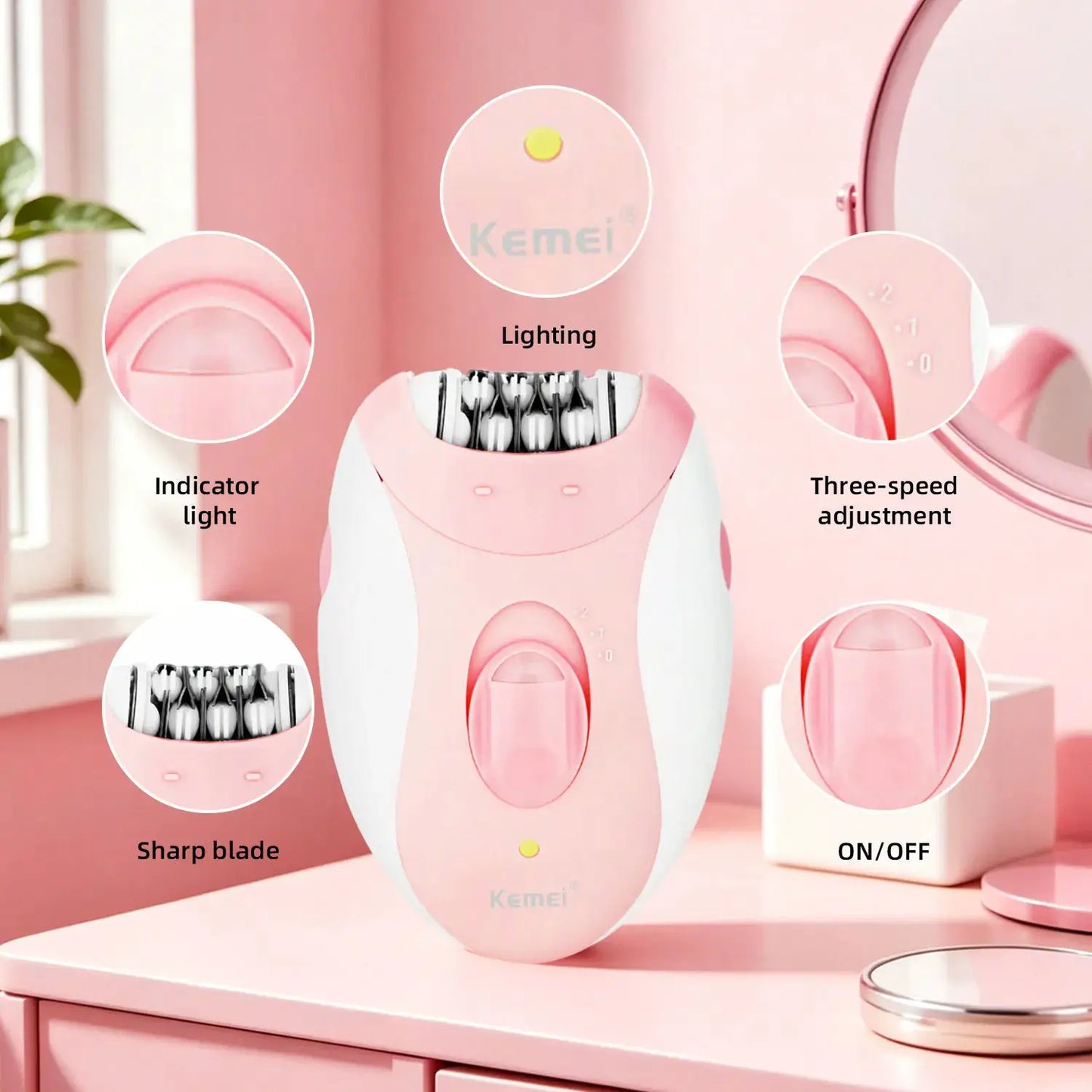Epilator | Rechargeable Battery | Charging Time Up To 2 Hours | Facial And Body