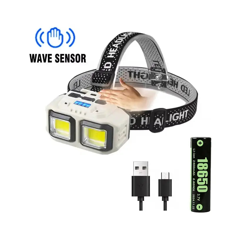 Powerful Induction COB LED Headlamp USB Rechargeable Head Flashlight Work Light Outdoors Camping Search Light Fishing Head Torch from PriceLows™