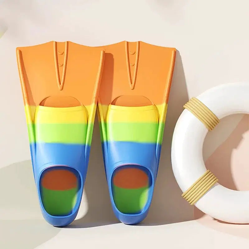 Swim Training Fins Silicone Professional Scuba Diving Fins Short Men Women Snorkel Swimming Fins Kids Flippers Equipment Set from PriceLows™