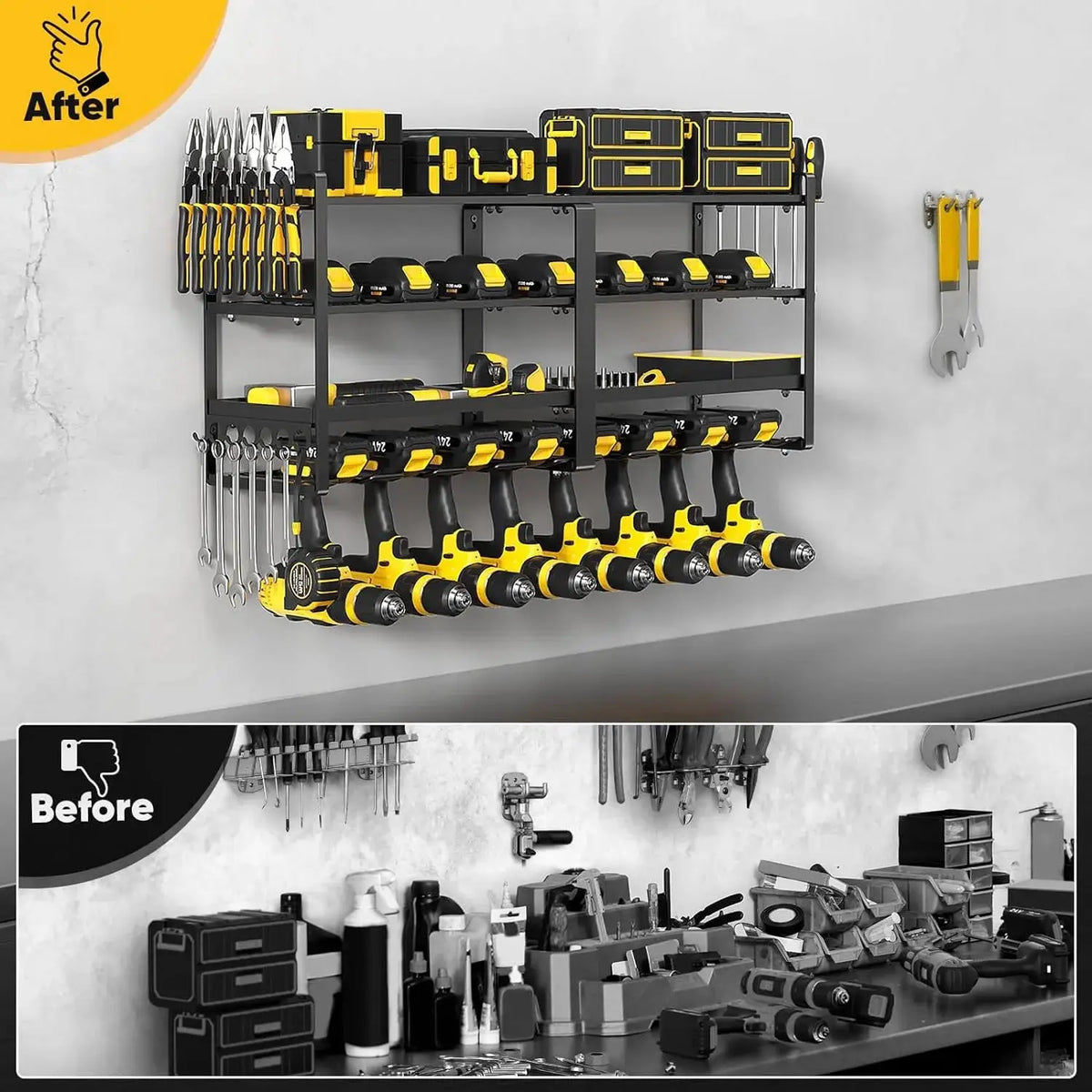 Wall Mount Power Tool Organizer | 4 Layer | Heavy Duty Drill Holder | Iron