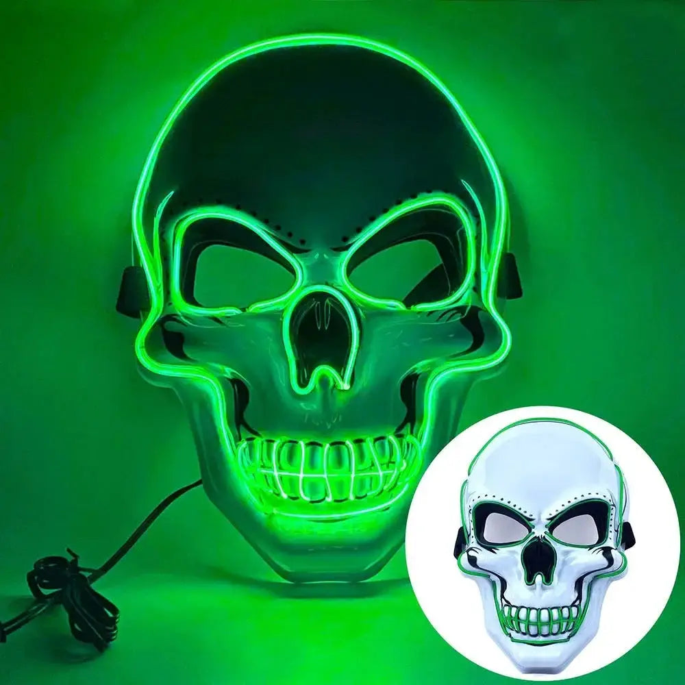 Full Face Skull Mask | Luminous Design | Adult Size for Halloween