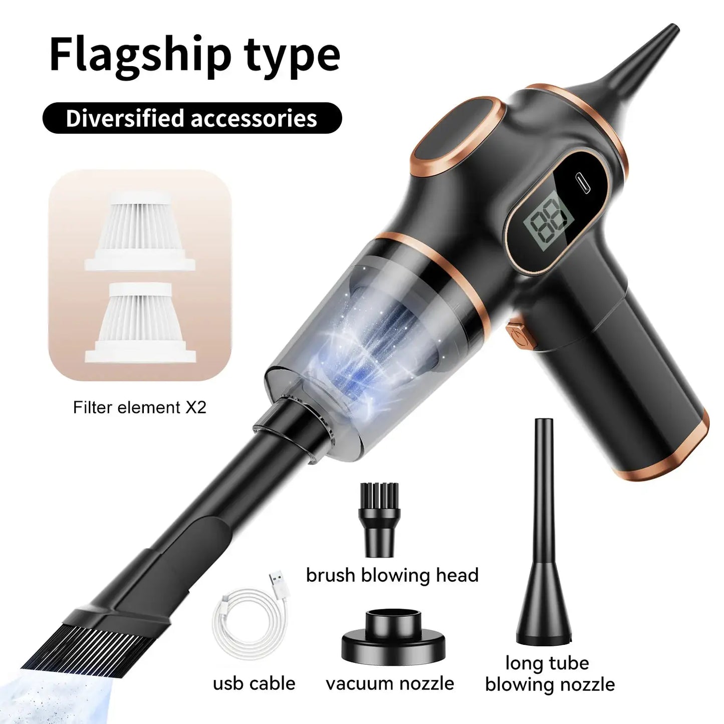 Wireless Car Vacuum Cleaner | Bagless System | HEPA Filter | Compact