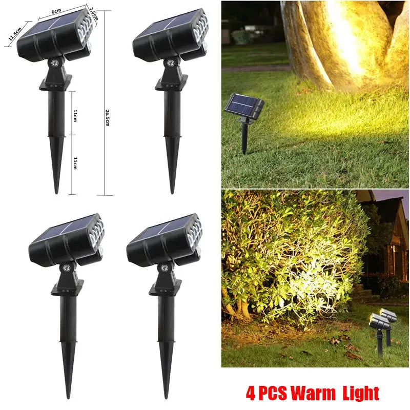 4 Pcs Solar Outdoor Spotlights Lawn Flag Lights Landscape LED Ground Lights Suitable For Gardens Trees And Courtyards Pathway from PriceLows™
