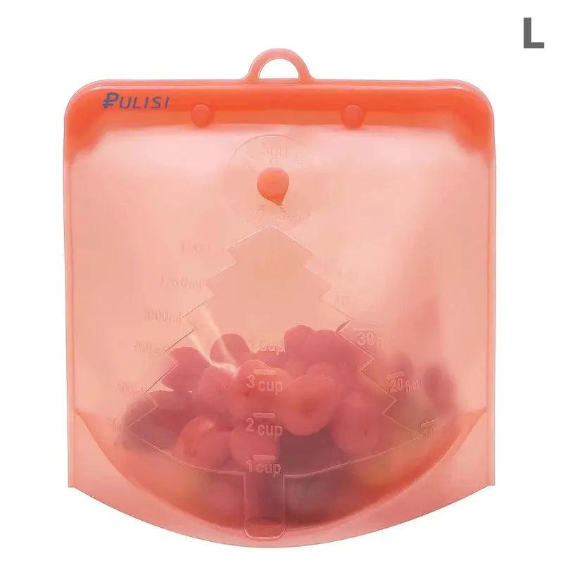 Silicone Reusable Food Bag | Capacities 500ml 1000ml 1500ml | Leakproof | Green