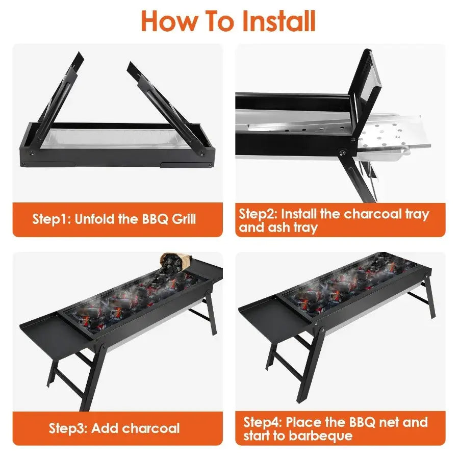 Portable BBQ Griddle, Foldable Kabob Barbecue for Outdoor Hibachi BBQ Lamb Skewer Camping Barbecue Grill in Garden Backyard Par from PriceLows™