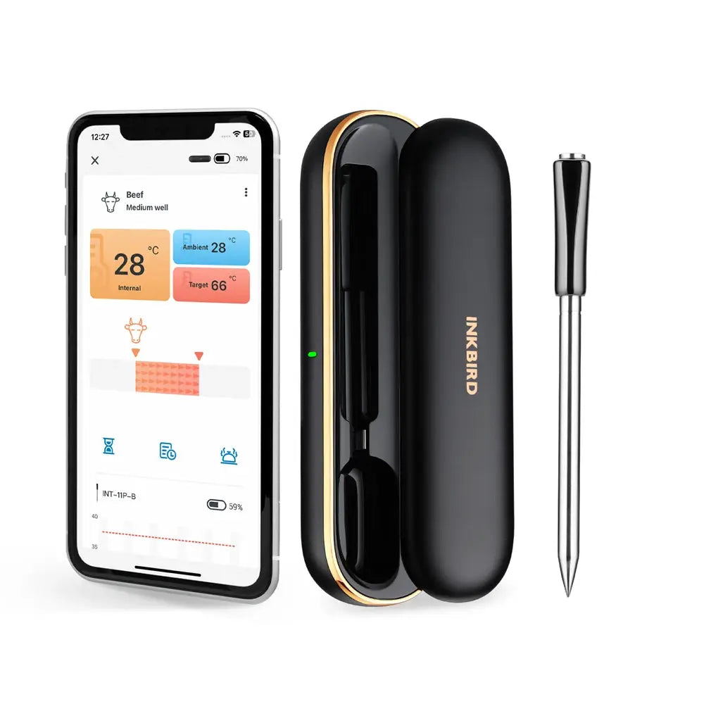 Wireless Meat Thermometer | Truly Wireless | 300Ft Bluetooth Range | Beef Turkey from PriceLows™