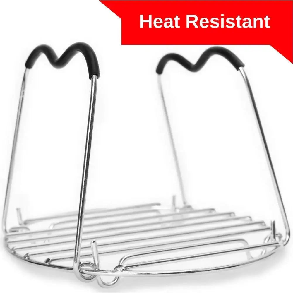 Instant Pot Trivet | Stainless Steel | Heat Resistant Silicone | Fits 5 6 8 Qt