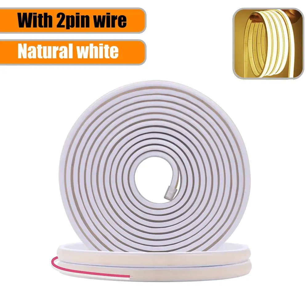 COB Led Neon Rope Light Strip 12V 24V 5m 10m 15m 20m 0.5m IP68 Waterproof Flexible Lamp 320LED High Density Liner Lighting RA90 from PriceLows™