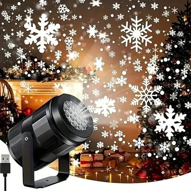 LED Projector Light | USB Powered | Rotating Design | Pumpkin Snowflake