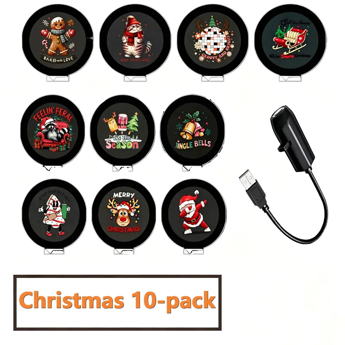 LED Projector Night Light | Adjustable Patterns | USB Powered | 4 6 10 Pack