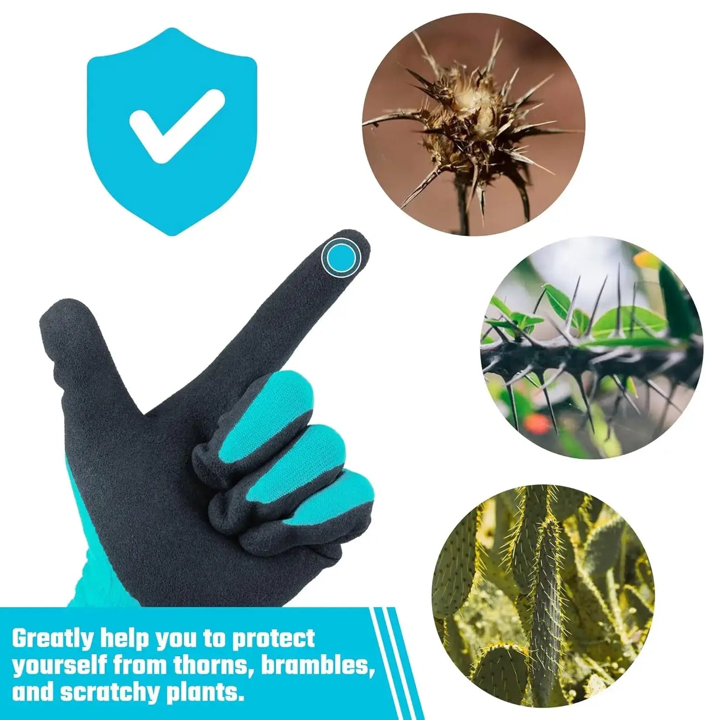 6 Pairs Pink & Blue Large Garden Gloves with Latex Coating for Gardening and Yard Work from PriceLows™
