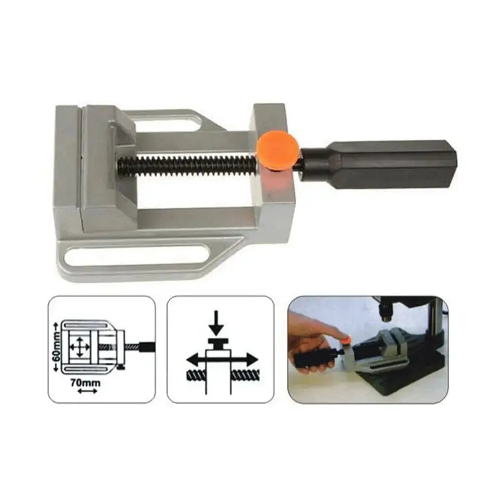 Medium-sized Counter Vise Aluminum Drill Press Vise Rotate Hand Tools Quick Release Mechanical Clamp / Color Random from PriceLows™