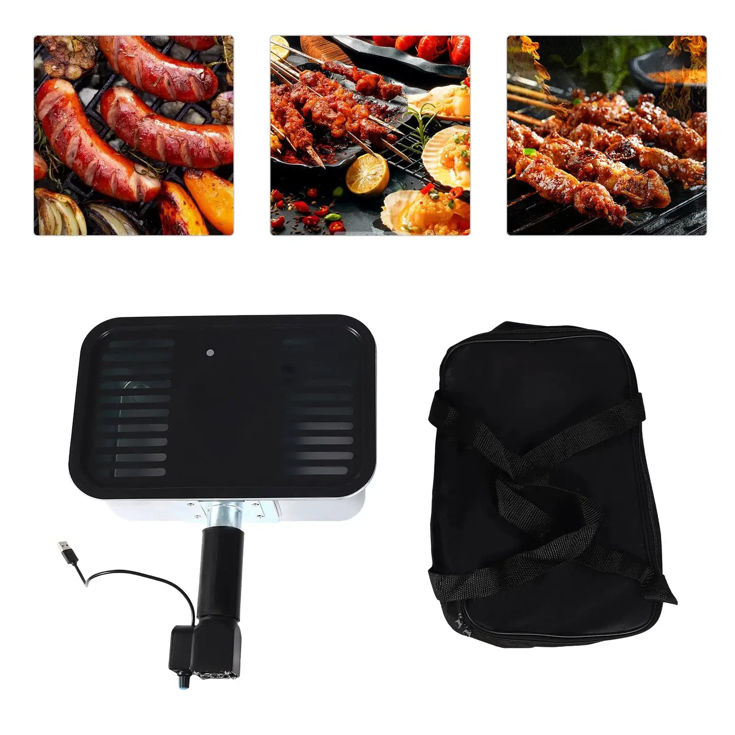 Portable Camping Barbecue Grill 2500-5500rpm Non-stick Outdoor Barbecue Grill With Carrying Bag For Hiking, Camping from PriceLows™