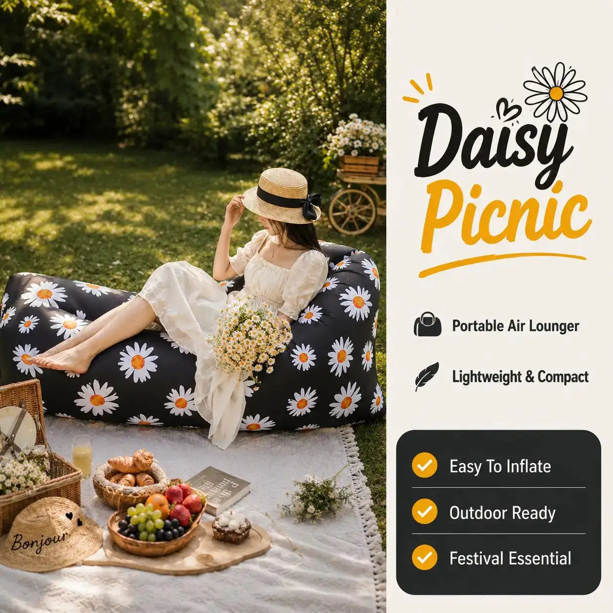 Inflatable Air Lounger Sofa | No Pump | Portable Outdoor Lounger | One Size from PriceLows™