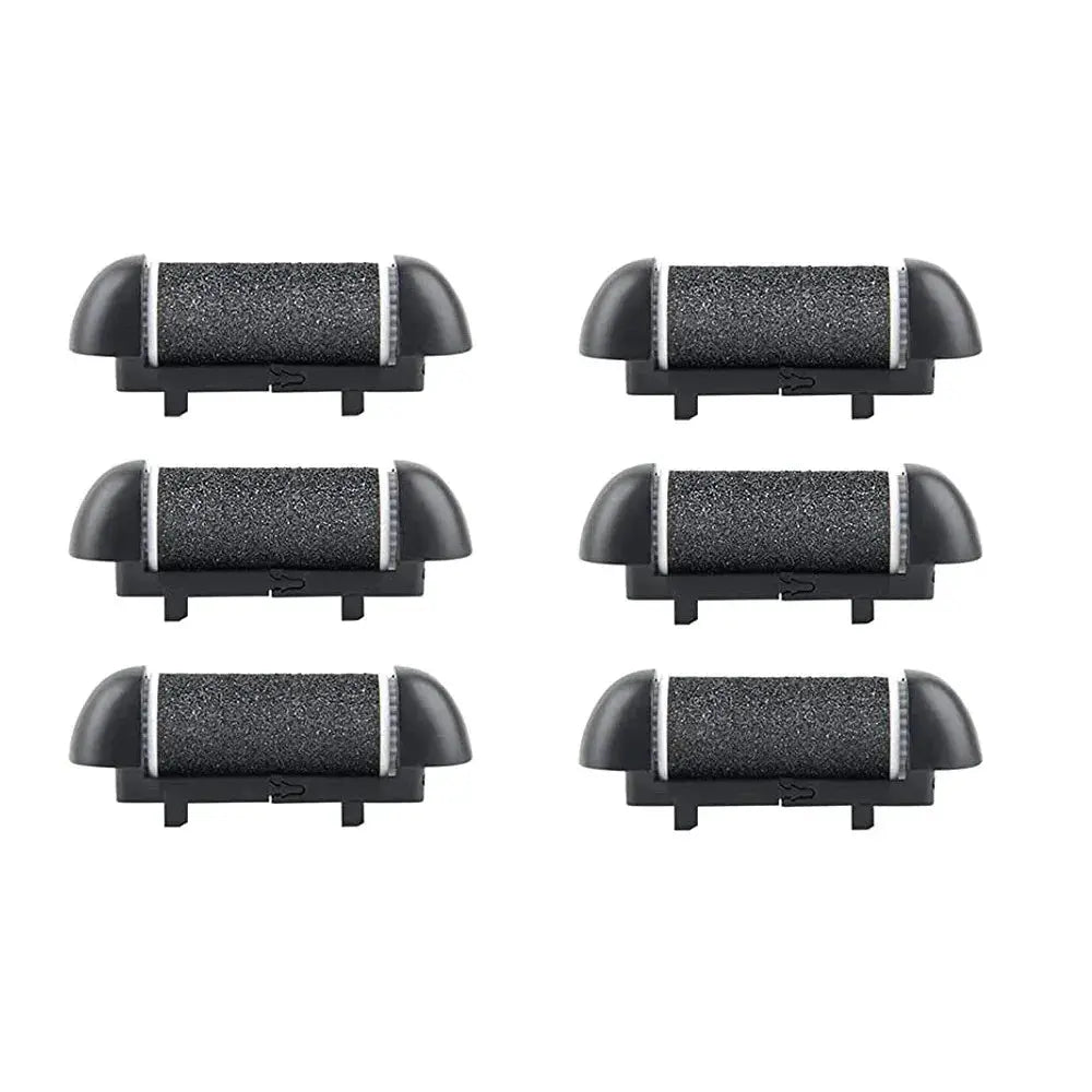 Black Foot Care Tool Heads, Hard Skin Remover, Refill Rollers for Cracked Heels Calluses and Dead Skin Removal, 6 Pcs from PriceLows™