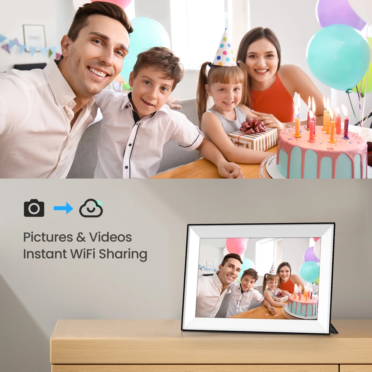Frameo Digital Picture Frame | 10.1 Inch WiFi | 1280x800 HD IPS | 32GB