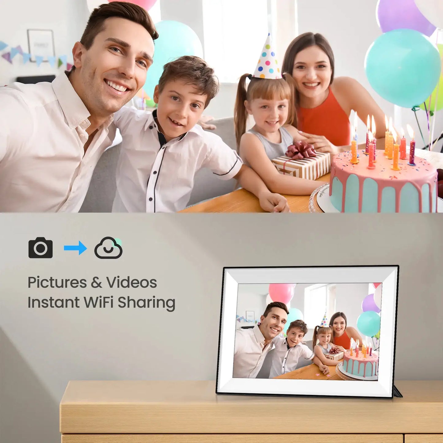 Frameo Digital Picture Frame | 10.1 Inch WiFi | 1280x800 HD IPS | 32GB from PriceLows™