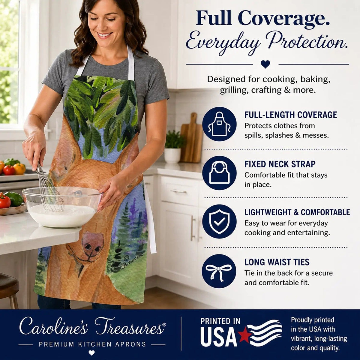 Kitchen Apron | Bib Style Unisex | 27"W x 30"H | Pharoh Hound