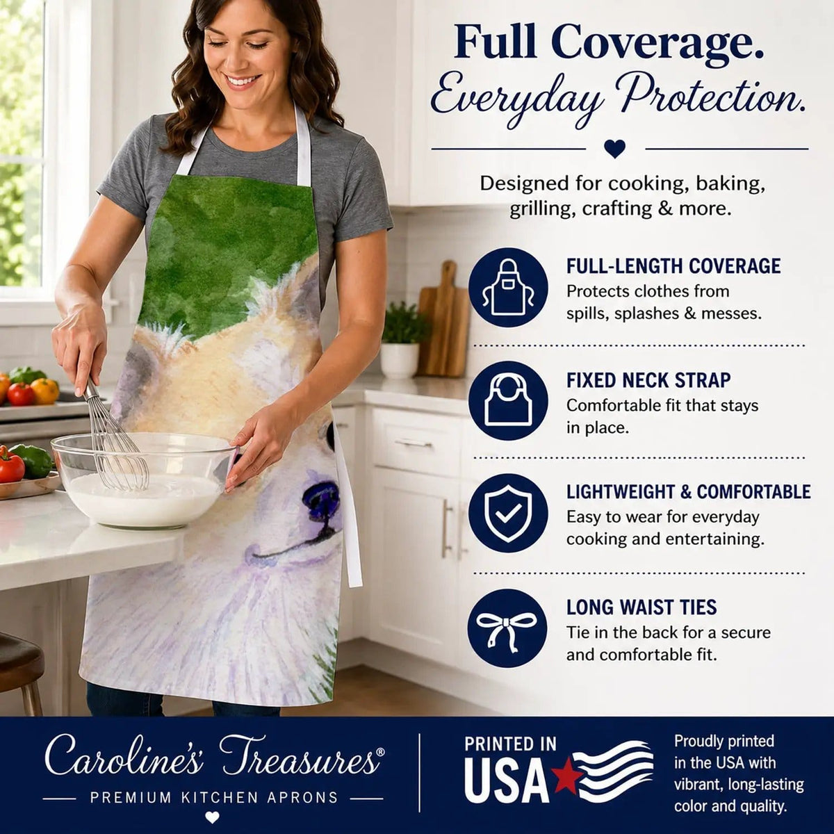 Kitchen Apron | Bib Style Unisex | 27"W x 30"H | Chihuahua (Style 5)