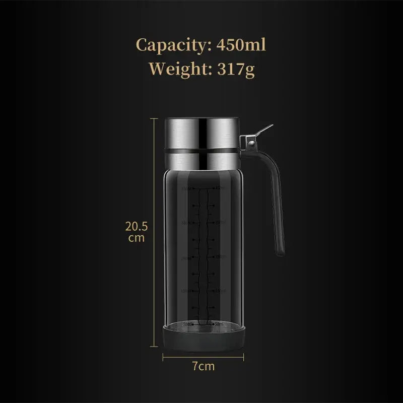 Oil Bottle Glass | Leakproof Flip Lid | Kitchen Seasoning Tool Set