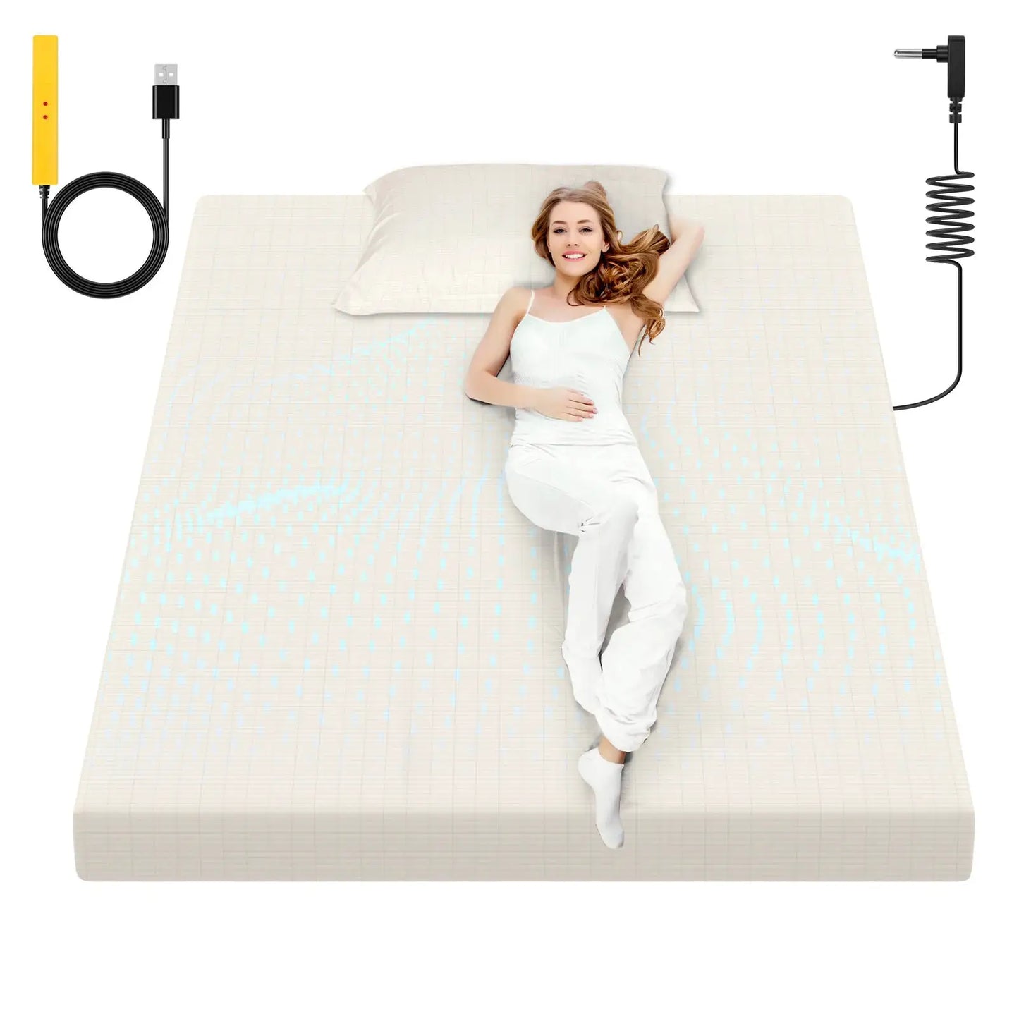 HLLBLL Grounding Sheet, 90% Organic Cotton+10% Pure Silver Organic Fitted Grounded Sheet for Improved Sleep from PriceLows™