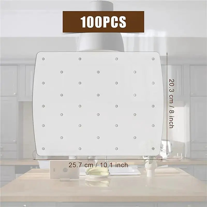 Air Fryer Parchment Liners | 200 Pcs | Perforated Square | For Ninja Foodi AG301