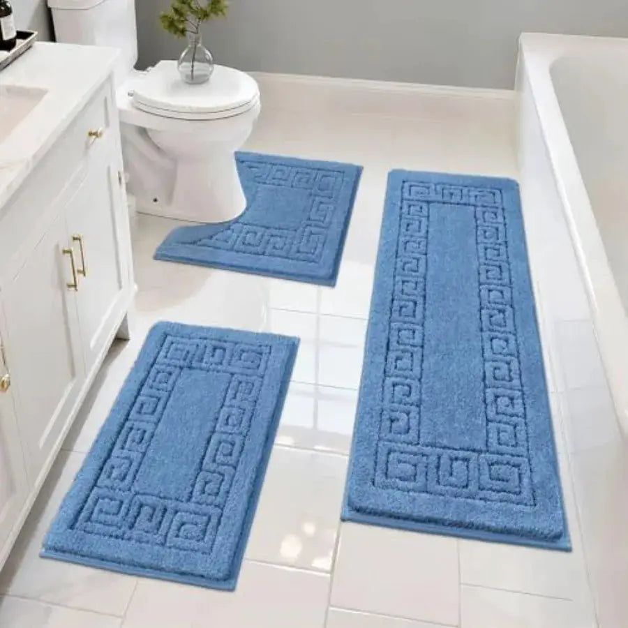 Bathroom Rugs Sets 3 Pcs Non Slip Washable, Absorbent Microfiber Bath Mats for Bathroom Shower Rug Runner Quick Dry, Plush Supe from PriceLows™